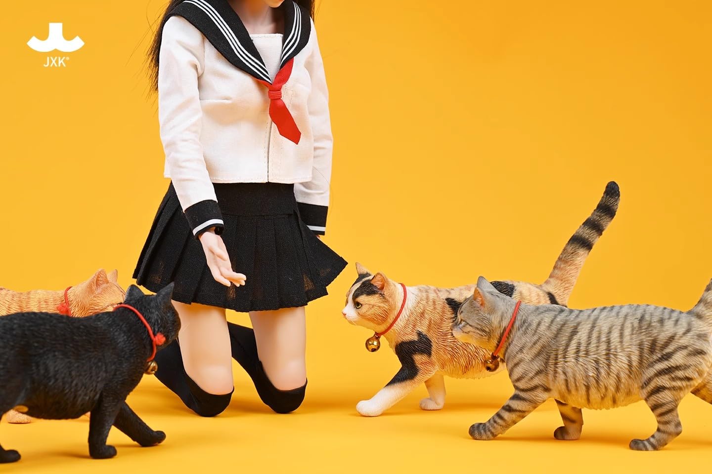 Amazon.co.jp: JXK Studio 1/6 ネコ 散歩猫 フィギュア 置物 動物